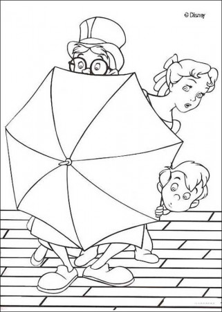 Peter Pan coloring pages - Peter Pan flying