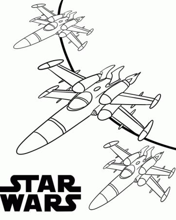 X Wing Fighter Star Wars Coloring Page for Boys