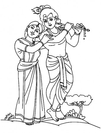 Romance Between Radha And Krishna Coloring Pages - Download & Print Online Coloring  Pages for Free | Color Nimbus