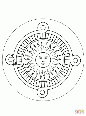 Aztec Calendar Stone coloring page | Free Printable Coloring Pages