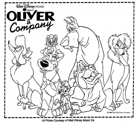 Mostly Paper Dolls Too!: OLIVER & Company, A Movie Coloring Contest