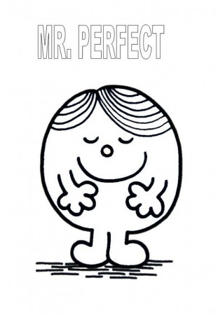 Mr Perfect is so Handsome in Mr Men and Little Miss Coloring Pages ...
