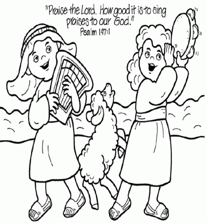 Worship the lord with gladness coloring pages in 2020 | Sunday school coloring  pages, Bible crafts for kids, Bible coloring pages