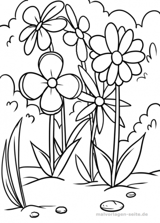 Coloring page flower meadow Plants - free coloring pages