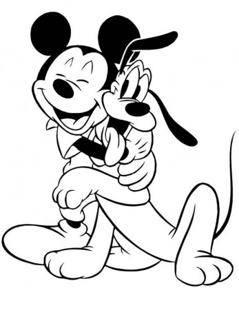 Pluto, : Mickey Mouse Hugging Pluto Coloring Page | Mickey mouse drawings, Mickey  mouse coloring pages, Minnie mouse coloring pages