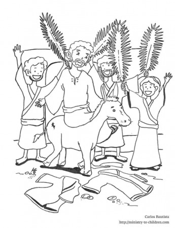 Palm Sunday Coloring Page - Jesus' Triumphant Entry Printable