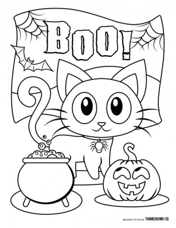 Halloween Coloring Pages Boo Cat 791×1024 Disney Princess Printables –  Slavyanka