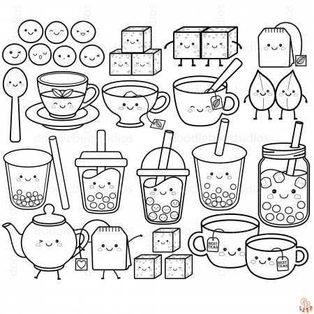 Discover Adorable and Free Cute Boba Tea Coloring Pages