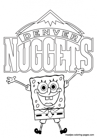 Denver Nuggets and Spongebob NBA coloring pages