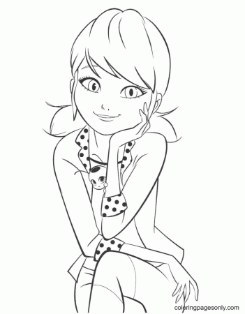 Cute Marinette Coloring Pages - Ladybug and Cat Noir Coloring Pages - Coloring  Pages For Kids And Adults