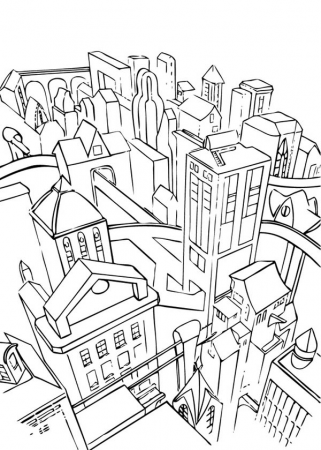A City With So Many Building Coloring Page : Coloring Sun | Batman coloring  pages, Coloring pages, Batman coloring