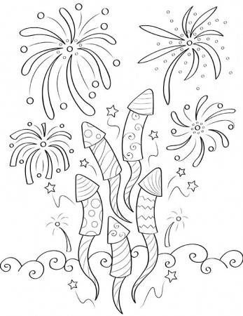 Free printable fireworks coloring page. Download it at  https://museprintables.com/download/coloring… | Firework colors, New year coloring  pages, Fall coloring pages