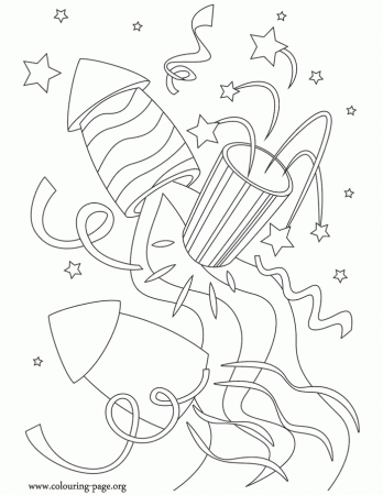 New Year - New Year's rockets coloring page | New year coloring pages, Coloring  pages, Christmas dog collar