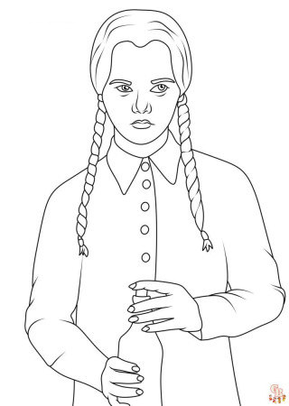 Wednesday Addams coloring pages for kids - GBcolorare