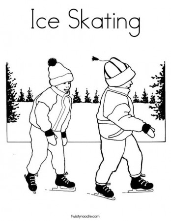 Ice Skating Coloring Page - Twisty Noodle