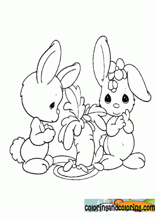 coloring rabbits precious moments | Coloring and coloring