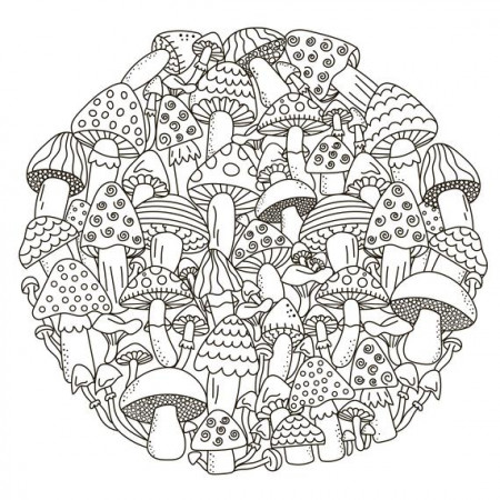 Coloring Pages Mushrooms Fairytale