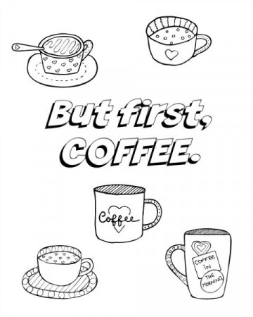All About Coffee Adult Coloring Pages