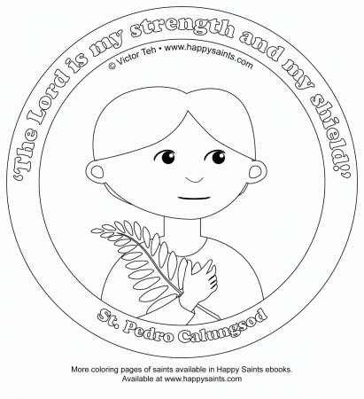 Happy Saints: Coloring Pages of St. Pedro and St. Kateri!