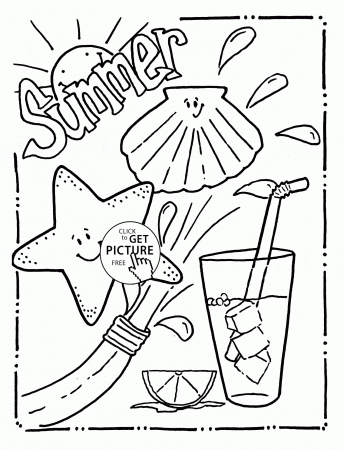 Tasty and Funny Summer coloring page for kids, seasons coloring ...