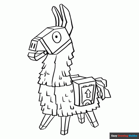 Llama from Fortnite Coloring Page | Easy Drawing Guides