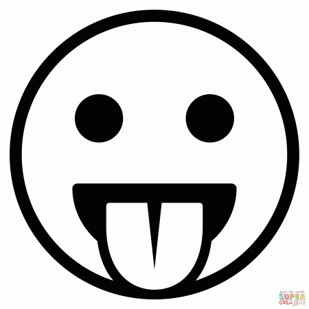 Face with Tongue Emoji coloring page | Free Printable Coloring Pages