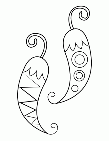 Printable Chili Peppers Coloring Page