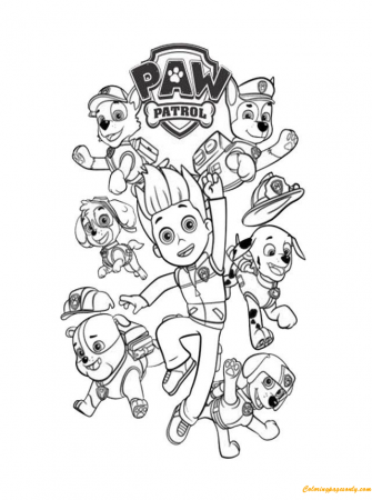 Paw Patrol Ryder And The Dogs Coloring Pages - Cartoons Coloring Pages - Coloring  Pages For Kids And Adults
