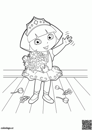 Dasha as a princess on stage coloring pages, Dora the explorer coloring  pages - Colorings.cc