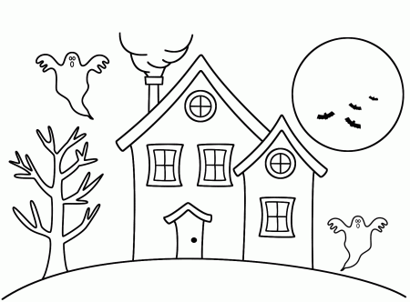 Free Printable Coloring Pages Haunted House - Coloring Page
