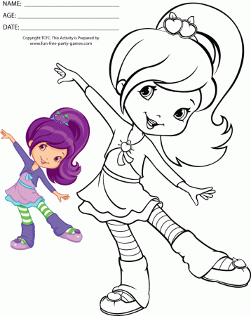 Strawberry Shortcake Coloring Pages by Fun Free Party Games