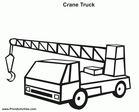 Truck Coloring Page | Crane Truck 3