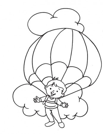 Enjoying parachuting coloring page | Download Free Enjoying ...