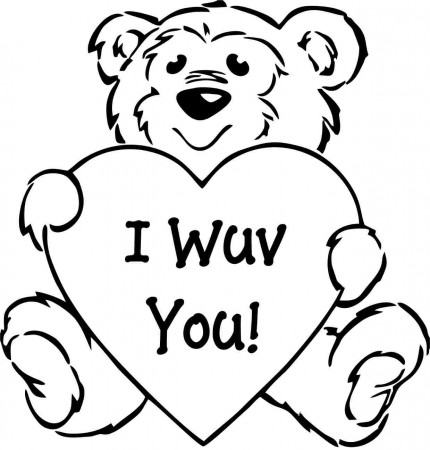 Colouring Pages Printable For Kindergarten I Wuv You ...