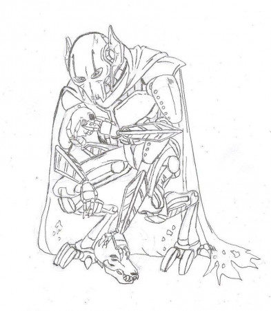 Star Wars Coloring Pages General Grievous - HiColoringPages