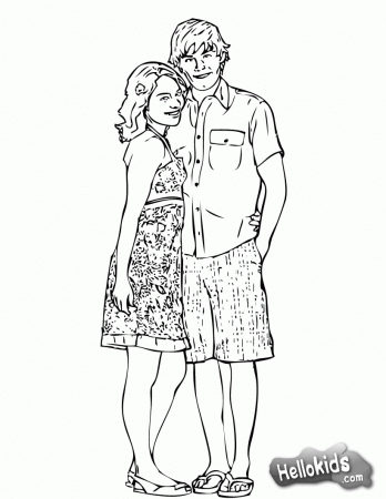 HIGH SCHOOL MUSICAL coloring pages - HSM - Gabriella and Troy