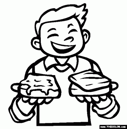 Peanut Butter Tuna Sandwich Online Coloring Page