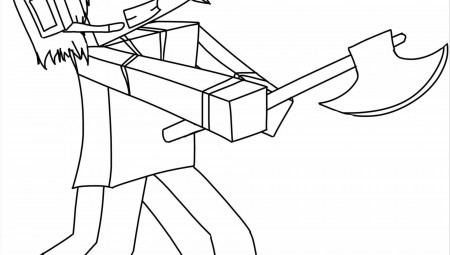Coloring Pages : Minecraft Steve With Sword Coloring Free ...