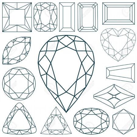 faceted jewel line drawing - Google Search | Gem drawing, Jewel ...