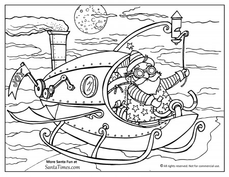 Steampunk Santa Coloring Page