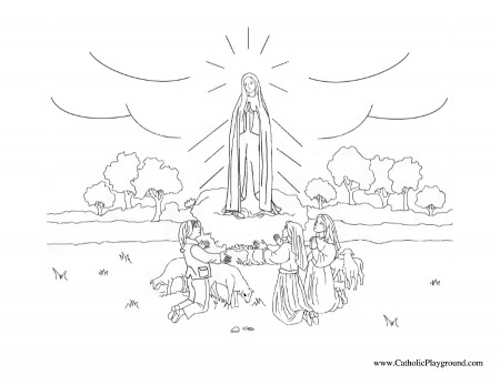 Our Lady of Fatima Coloring Page | Catholic Playground