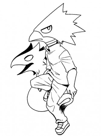 Cute Fumikage Tokoyami Coloring Page - Free Printable Coloring Pages for  Kids