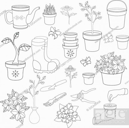 Gardening - spring gardening large vector set with plants, garden tools and  equipment - for coloring, Stock Vector, Vector And Low Budget Royalty Free  Image. Pic. ESY-058710700 | agefotostock