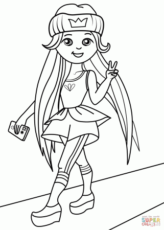 Hipster Princess coloring page | Free Printable Coloring Pages