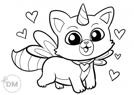 Cute Kitty Cat Unicorn Coloring Page | Unicorn coloring pages, Valentine coloring  pages, Kitty coloring