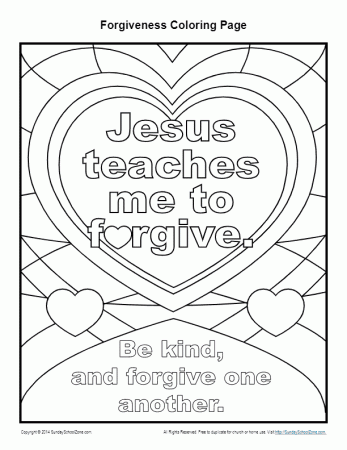 Jesus Teaches Me to Forgive - Printable Coloring Page