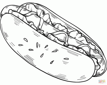 Hot Dog coloring page | Free Printable Coloring Pages