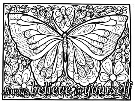 Quote always believe in yourselft - Positive & inspiring quotes Adult Coloring  Pages