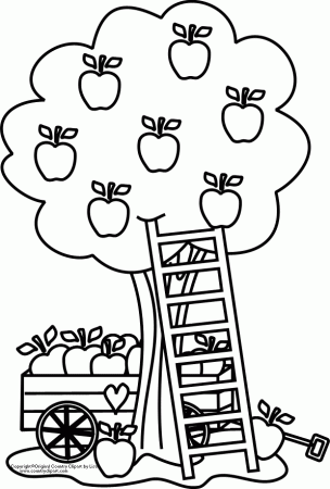 Apple Trees Coloring Page - Coloring Pages For All Ages