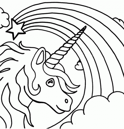 Unicorn Rainbow - Coloring Pages for Kids and for Adults